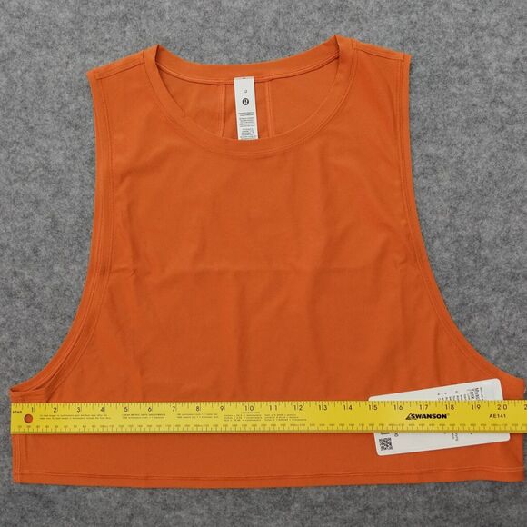 New Lululemon Size 12 Muscle Love Crop Tank Tough AUTO Automn Orange - Picture 3 of 6